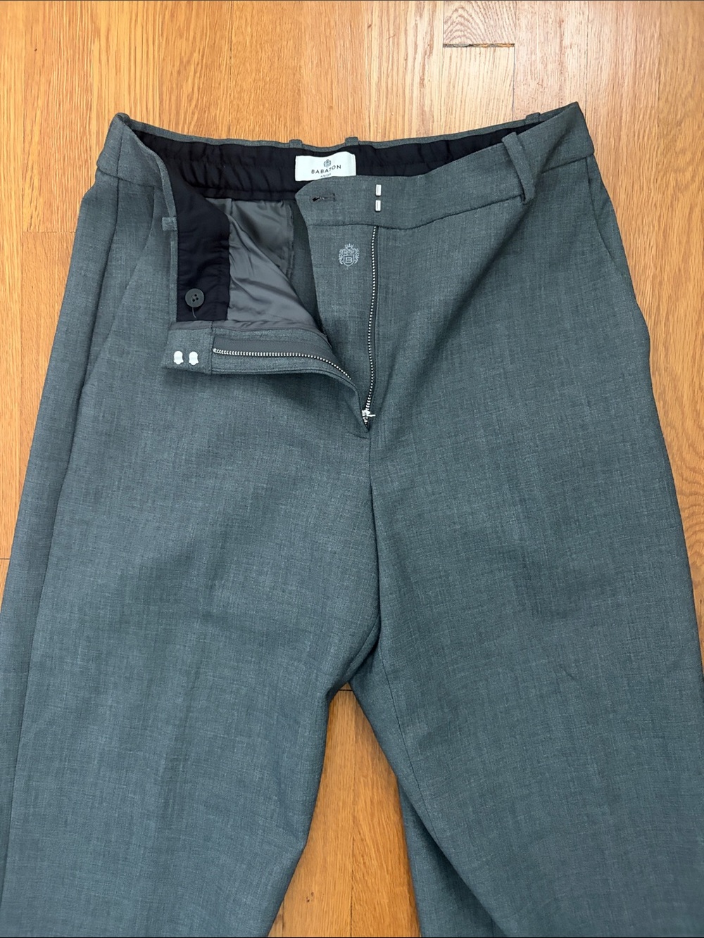 Aritzia Babaton agency trouser pants Heather grey re-essential fabric size 10